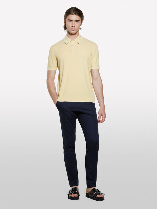 Dark blue slim fit chinos - men's slim fit trousers | Sisley