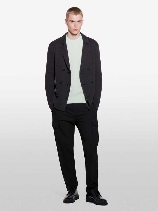 Double-breasted knit blazer - men's blazers | Sisley