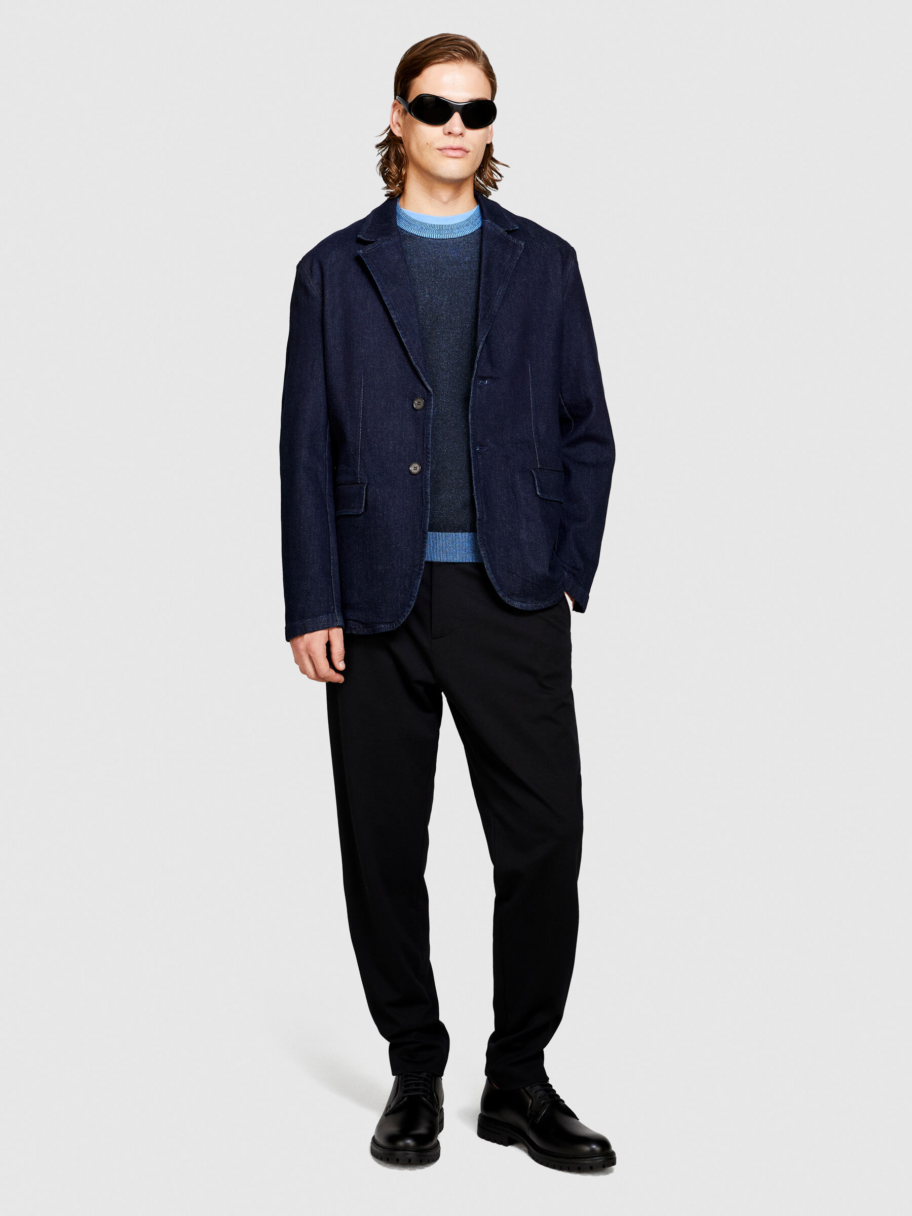 Mens blue 2025 jean blazer