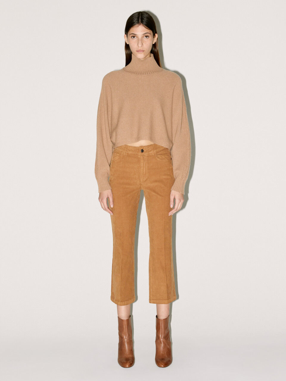 Flared fit corduroy trousers