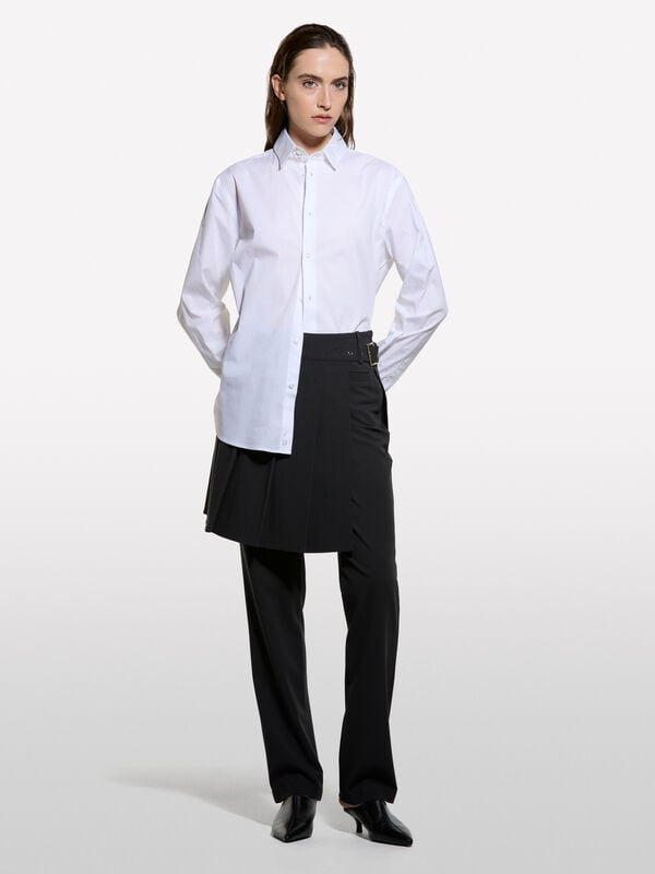 Slim trousers with skirt  - women's flared trousers | Sisley