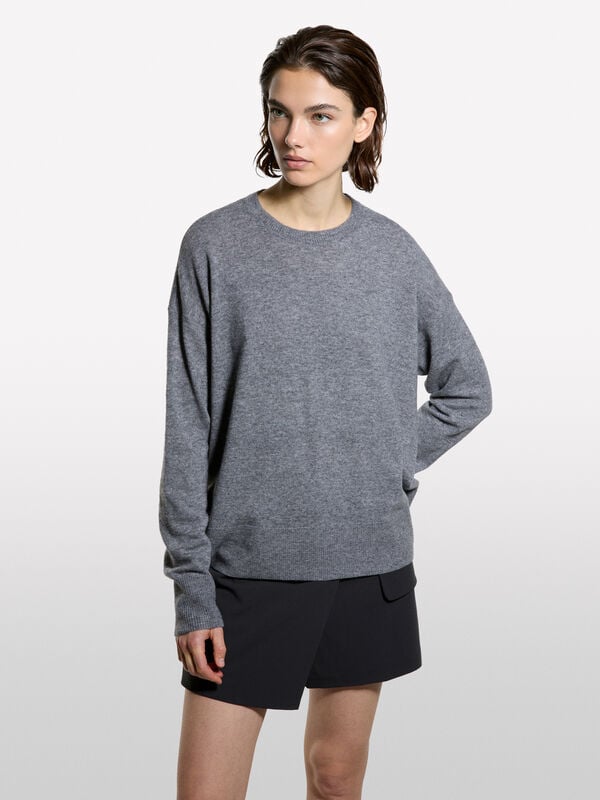 Sweater in wool blend with boat neck - women's boat neck sweaters | Sisley