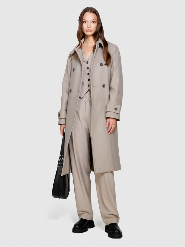 Trench coat in wool blend
