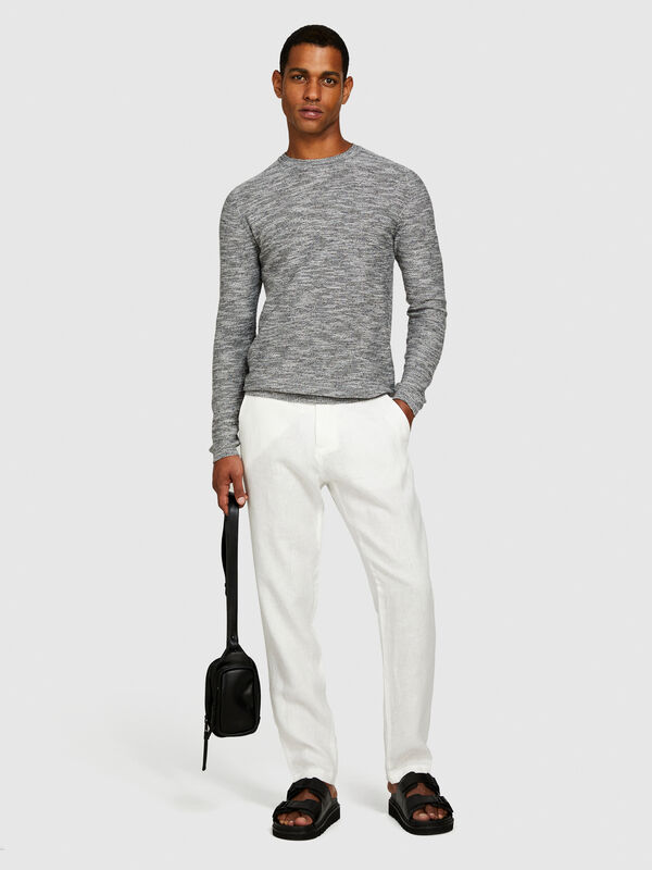 Slim comfort fit trousers in 100% linen - men's slim fit trousers | Sisley