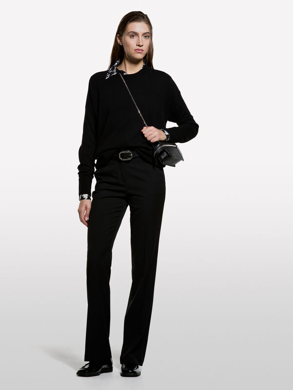 Sweater in wool blend with boat neck - women's boat neck sweaters | Sisley