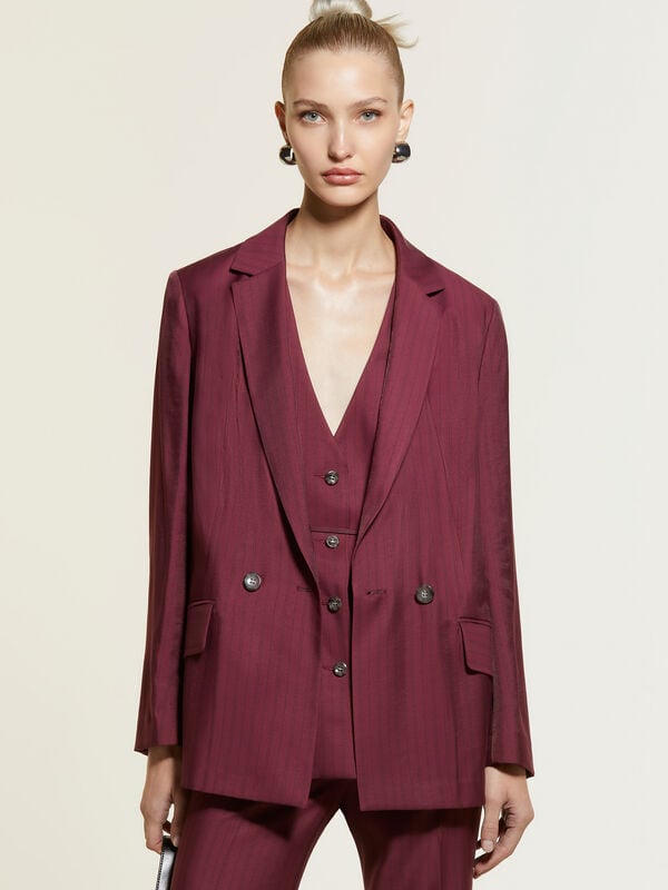 Blush pink striped blazer - women's blazers | Sisley