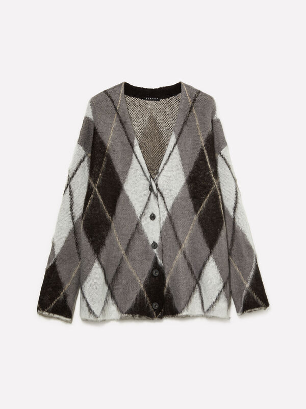 Maxi check pattern cardigan  - women's cardigans | Sisley