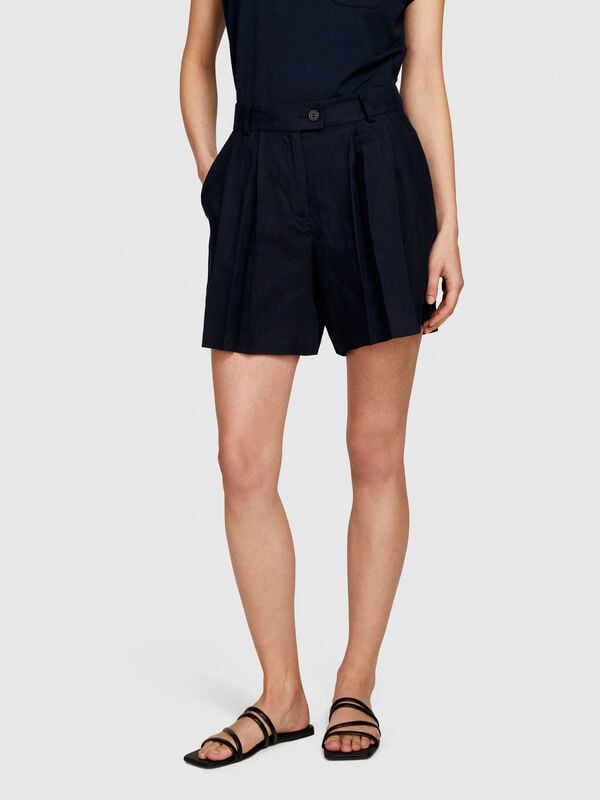 100% linen shorts Women