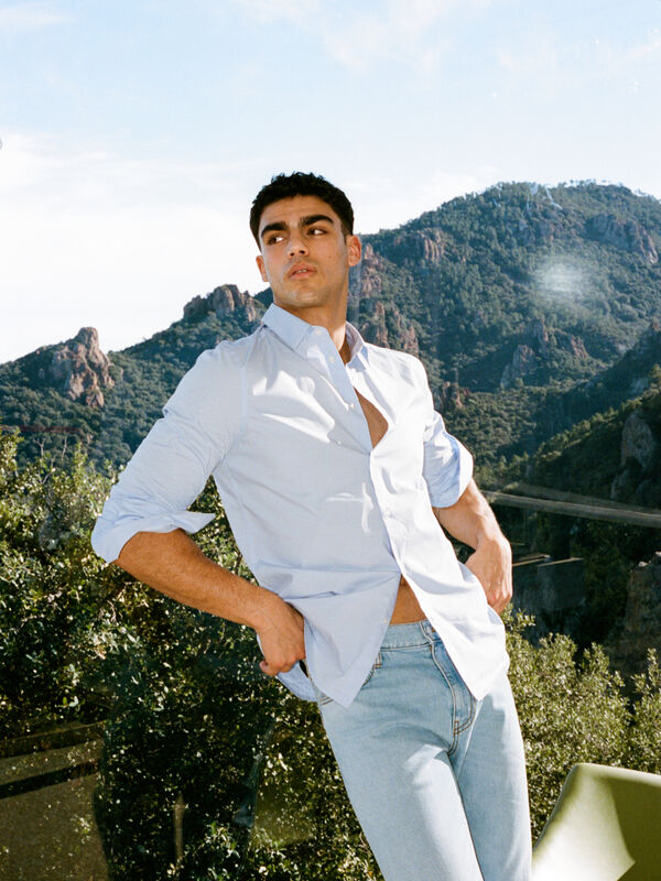 Light blue slim fit shirt - men's slim fit shirts | Sisley