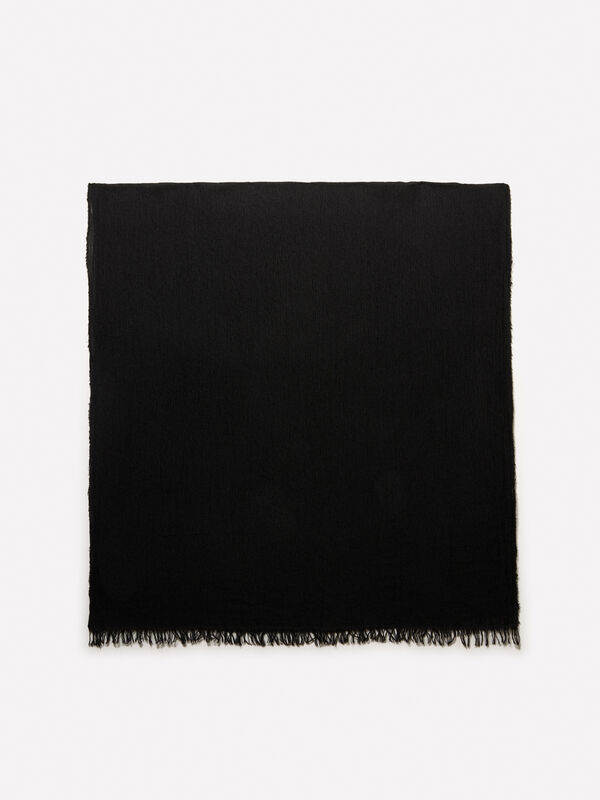 Black yarn dyed scarf - women's scarves and foulards | Sisley