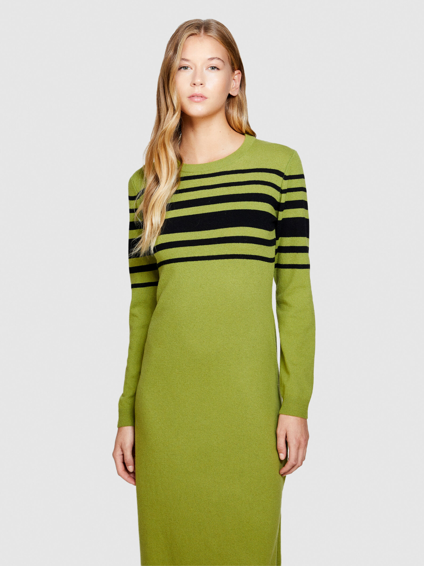 Olive green sales striped dress
