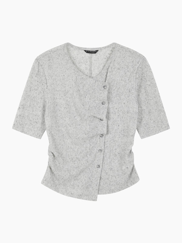 Marl gray asymmetrical cardigan - sisley k cardigan | Sisley K