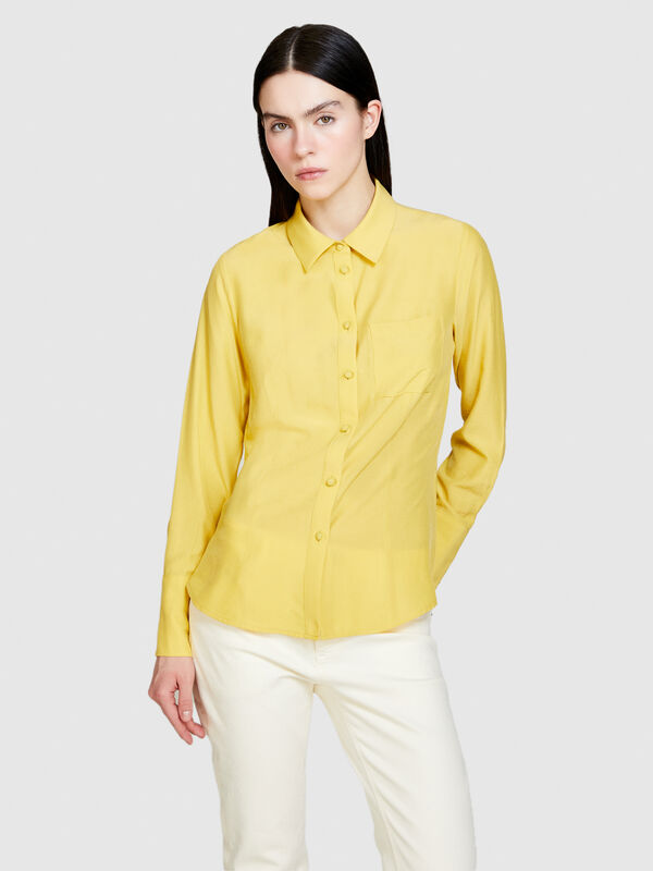 Mixed fabric shirt - women's shirts | Sisley