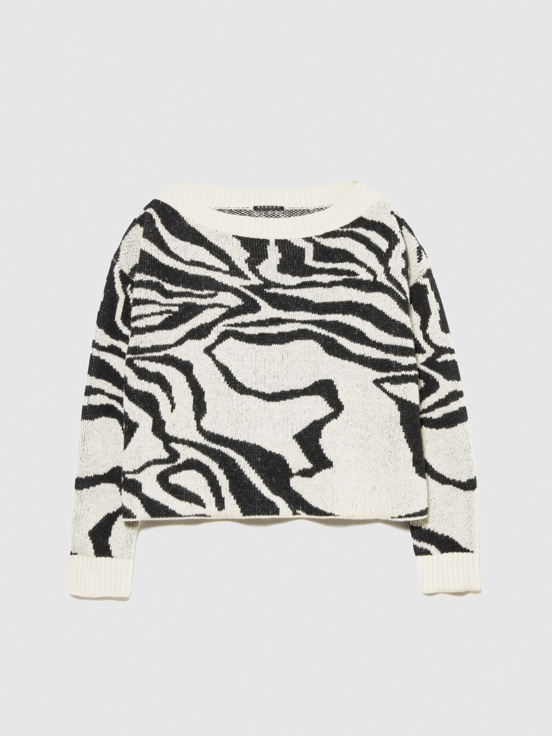 Zebra striped sweater Creamy White Sisley