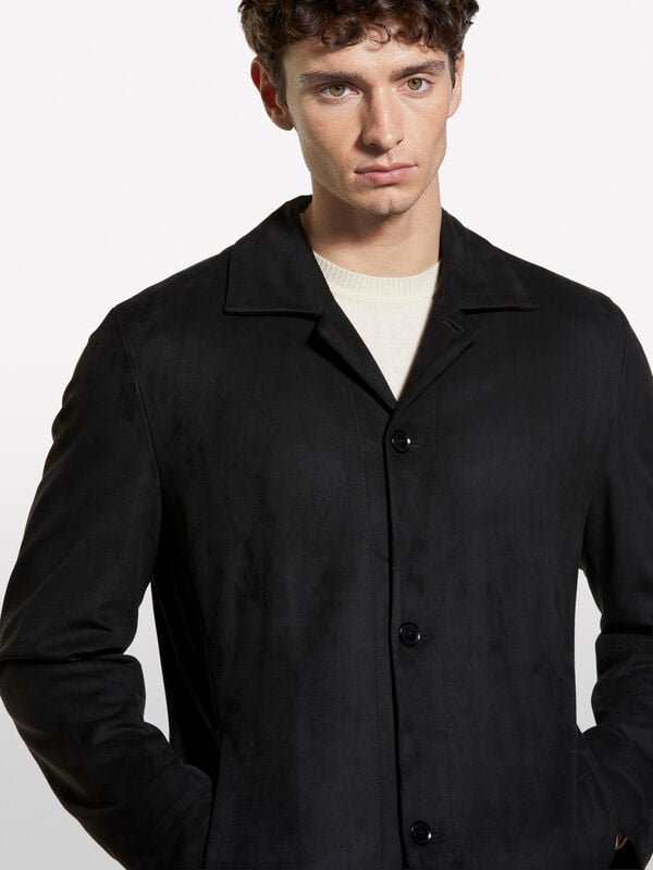 Black suede-like jacket - men's jackets and coats | Sisley