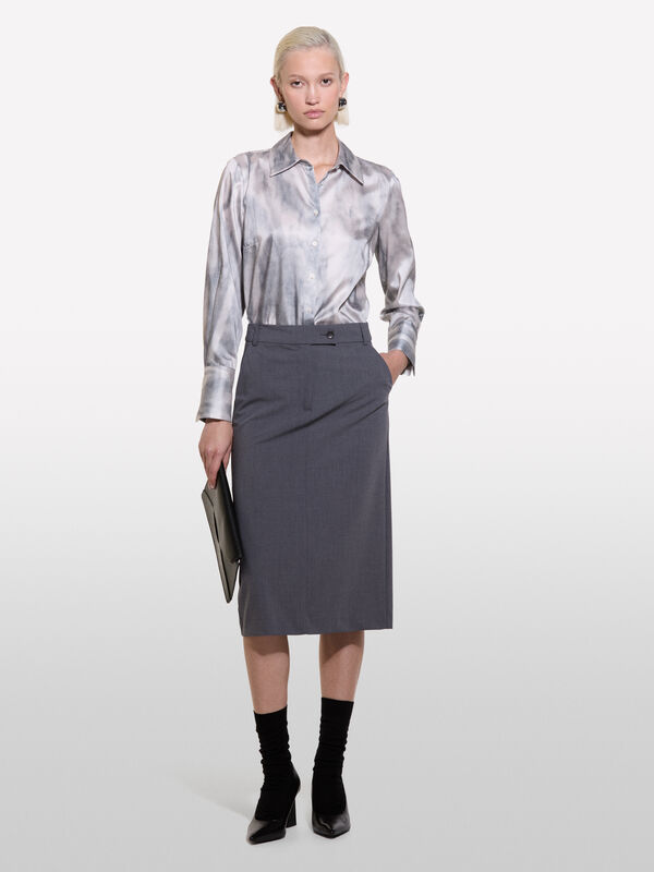 Slim fit longuette skirt - women's midi skirts | Sisley