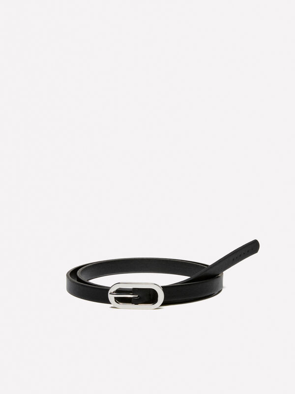 Black thin belt - women's belts | Sisley