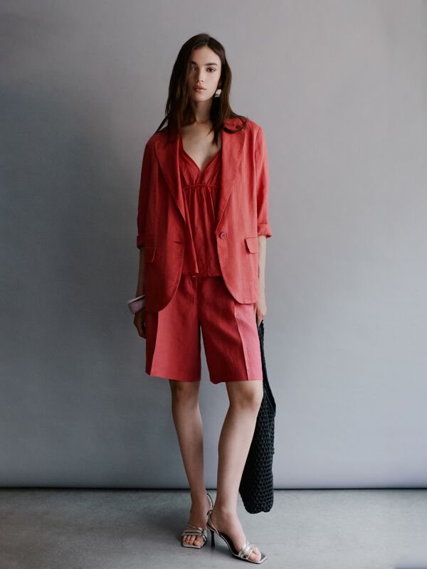 Blush bermudas in 100% linen - women's shorts | Sisley