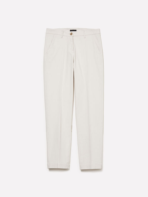Dove gray cigarette chino trousers - women's chino trousers | Sisley