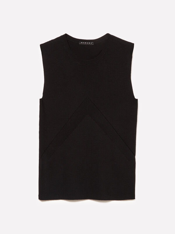 Ribbed knit top - women's tops | Sisley