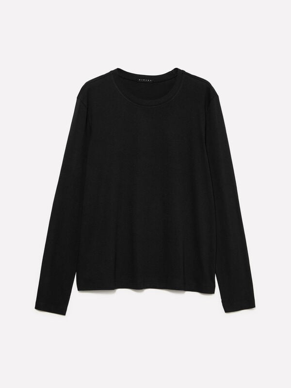 Black long sleeve t-shirt - women's long sleeve t-shirts | Sisley
