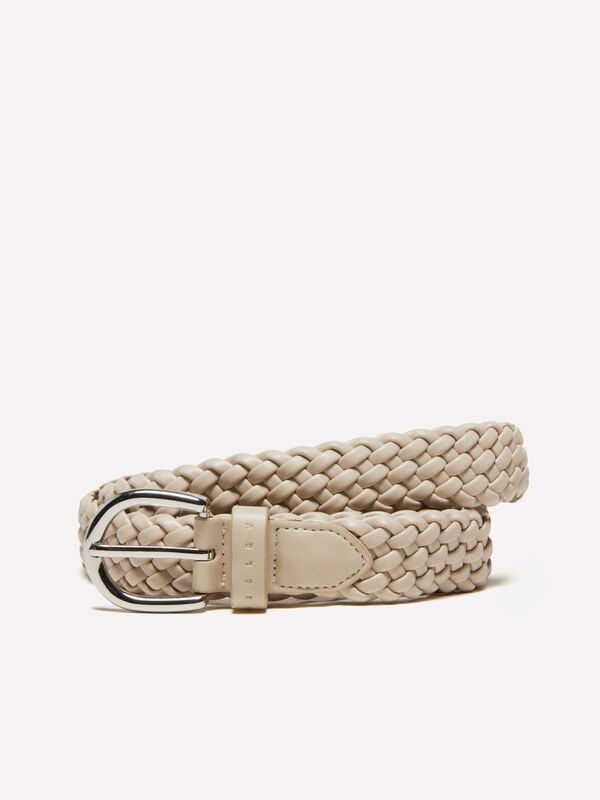 White woven belt - women's belts | Sisley