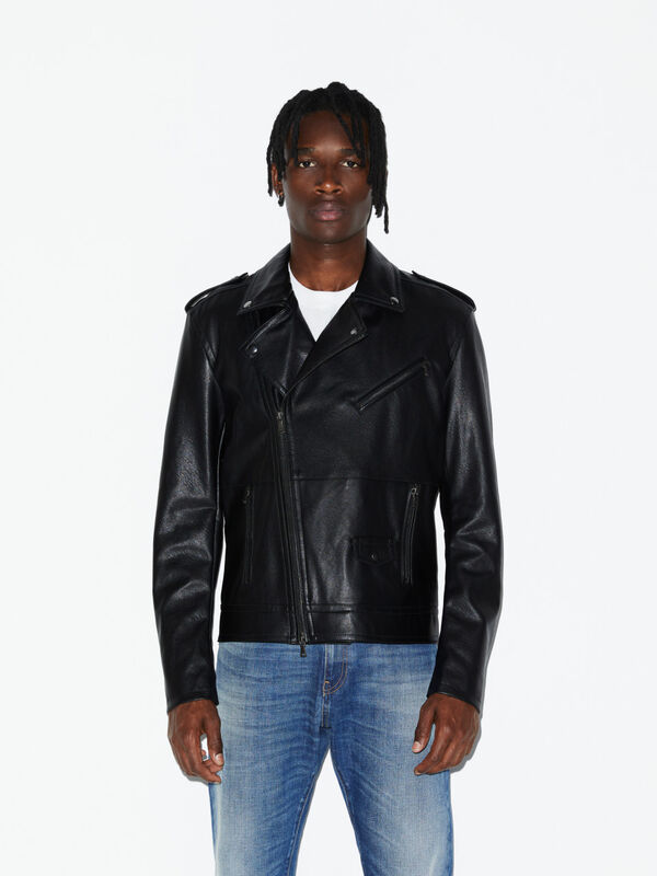 Regular fit biker jacket