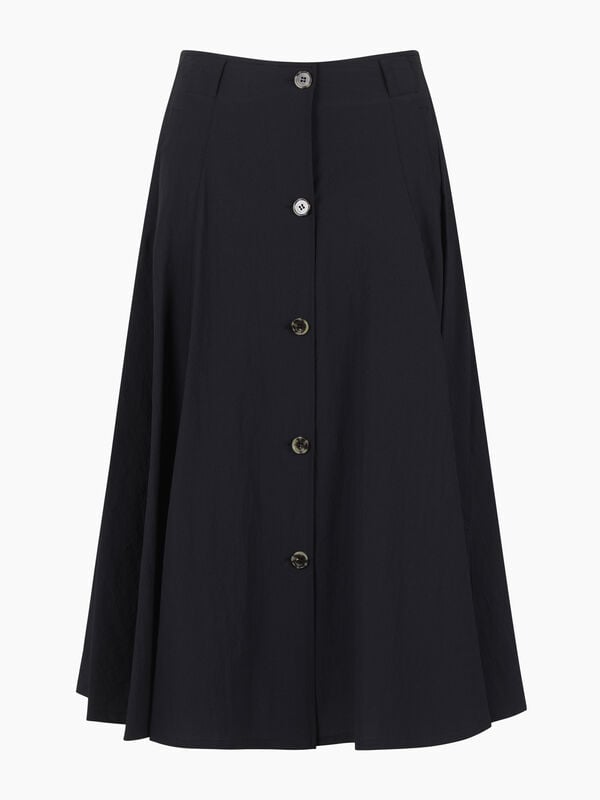Dark blue midi skirt with buttons - sisley k longuette skirts | Sisley K