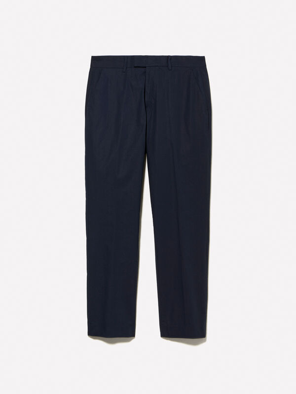 Dark blue slim comfort fit trousers - men's slim fit trousers | Sisley