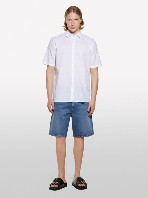 Dark denim bermudas - men's jean shorts | Sisley