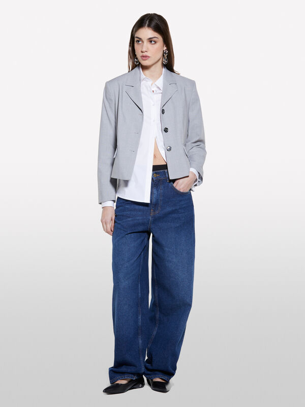 Light gray short jacket - women's blazers | Sisley