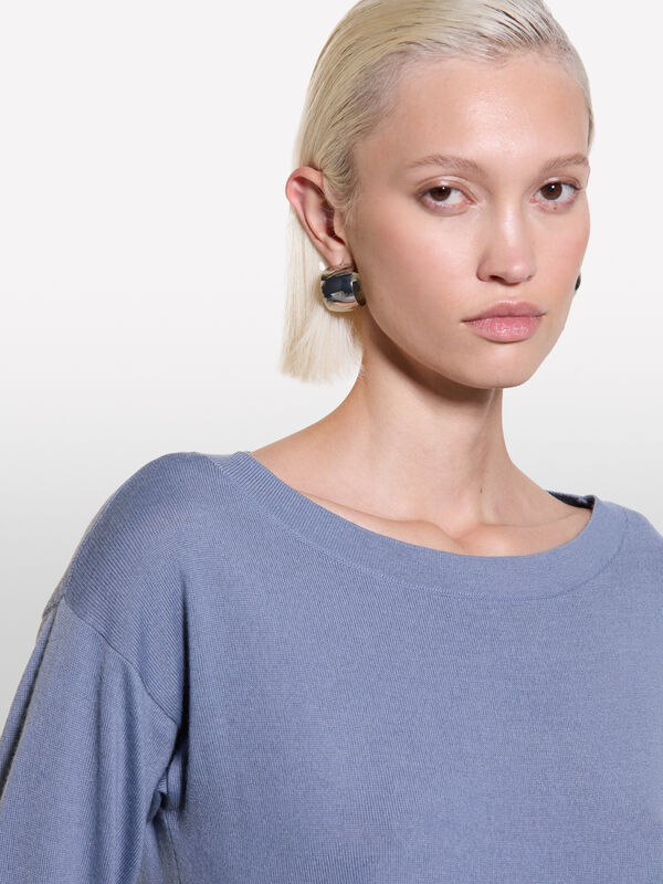 Gray boat neck sweater - women's boat neck sweaters | Sisley