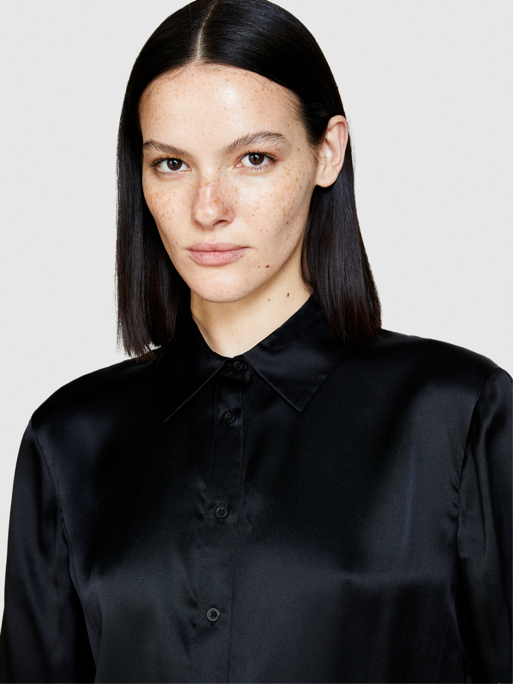 Black silk deals shirt womens