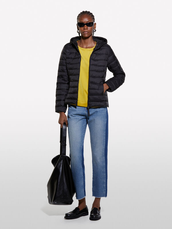 Black padded jacket with hood - women's puffer jackets and coats | Sisley