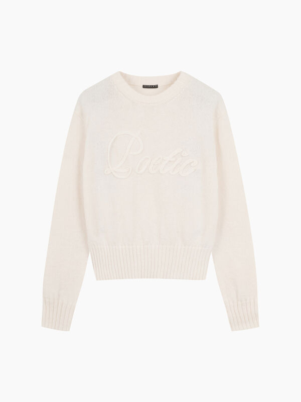 Sweater with lettering inlay - null | Sisley K