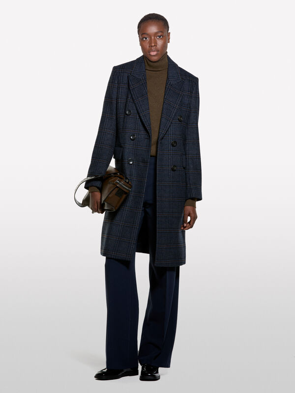 Long tartan pattern coat - women's coats | Sisley