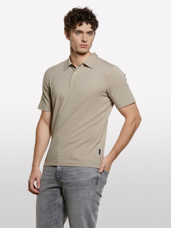 Camel slim fit polo - men's polos | Sisley