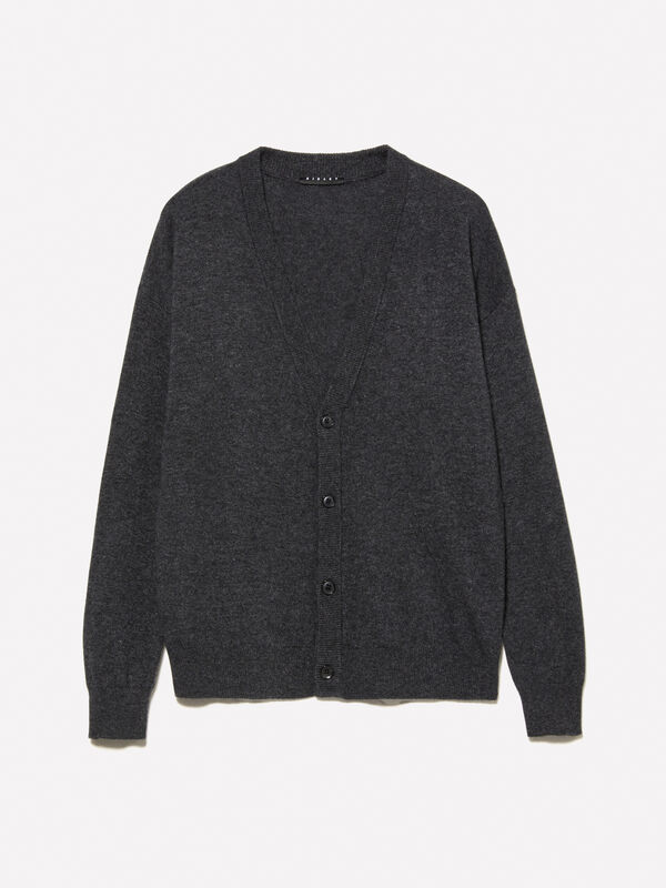 Dark gray regular fit cardigan - men's cardigans | Sisley