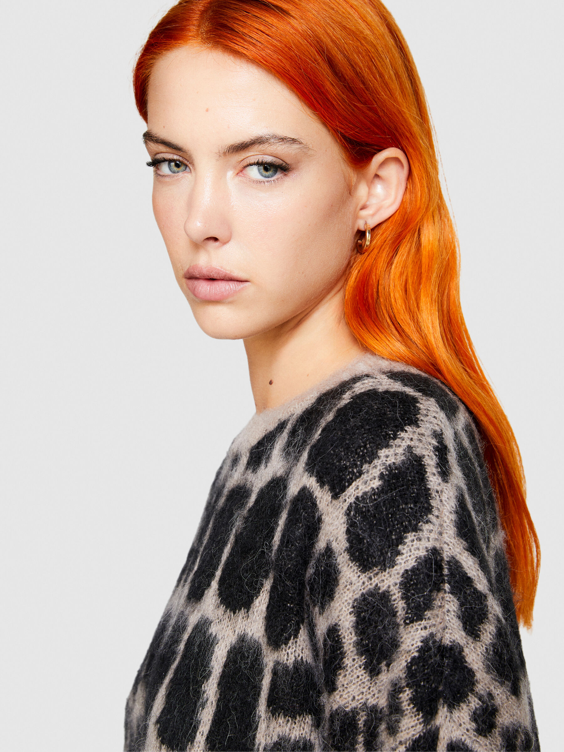Orange leopard clearance print sweater