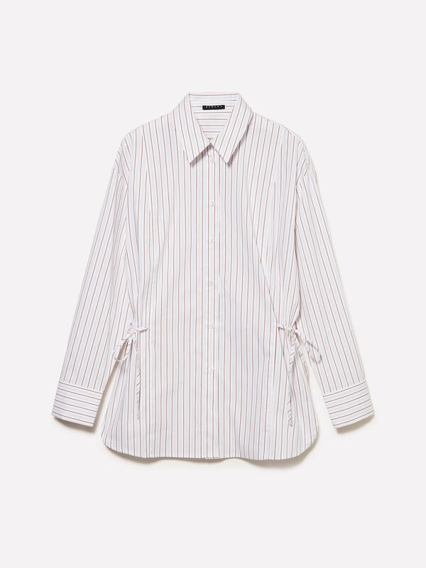 Striped shirt with laces - women's shirts | Sisley