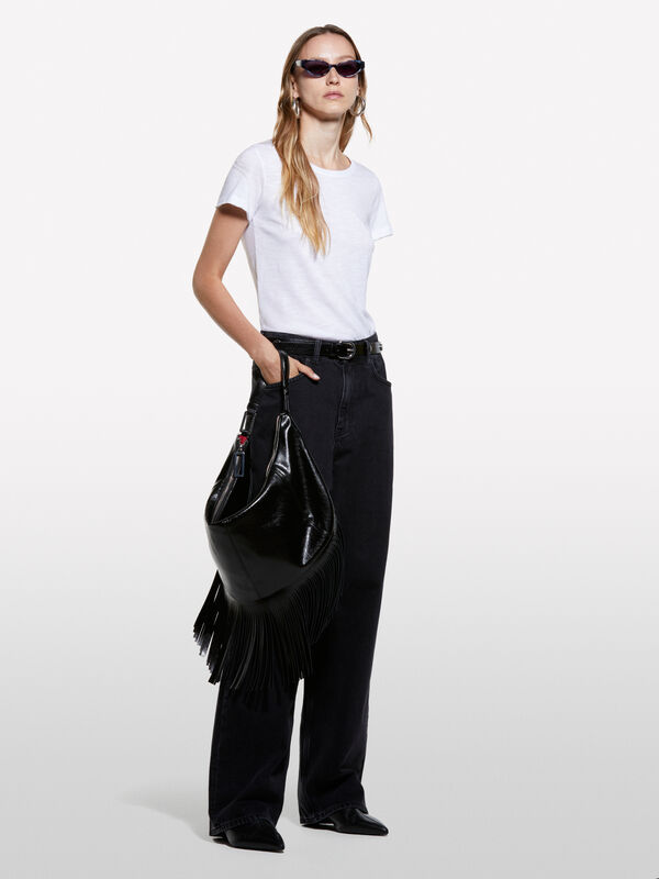 White crew neck t-shirt - women's short sleeve t-shirts | Sisley