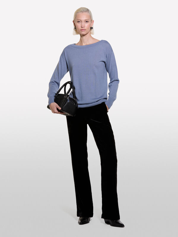 Gray boat neck sweater - women's boat neck sweaters | Sisley