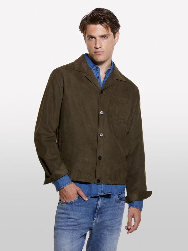 Dark green shirt-jacket with pocket - men's jackets and coats | Sisley