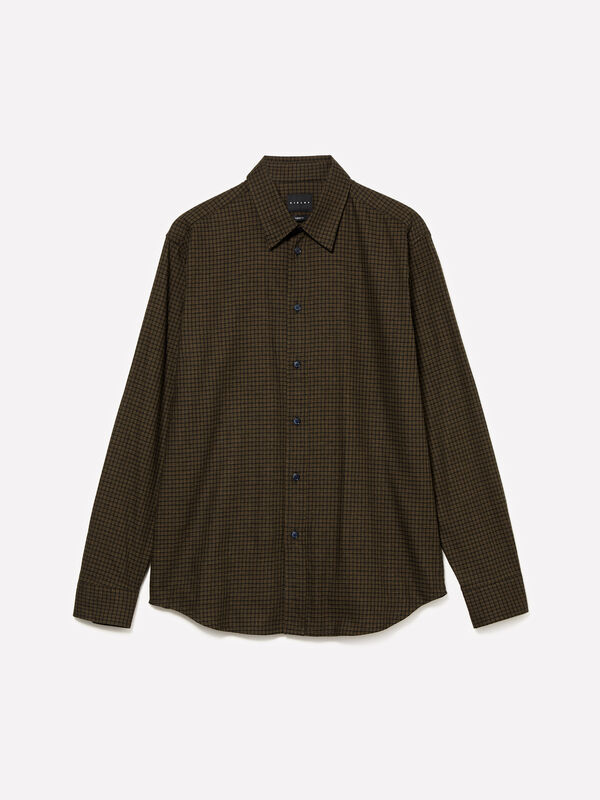 Dark flannel shirt - men's regular fit shirts | Sisley