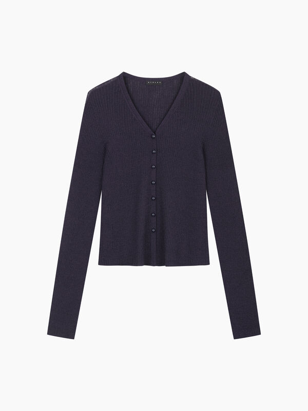Blue cardigan with mother-of-pearl buttons - sisley k cardigan | Sisley K
