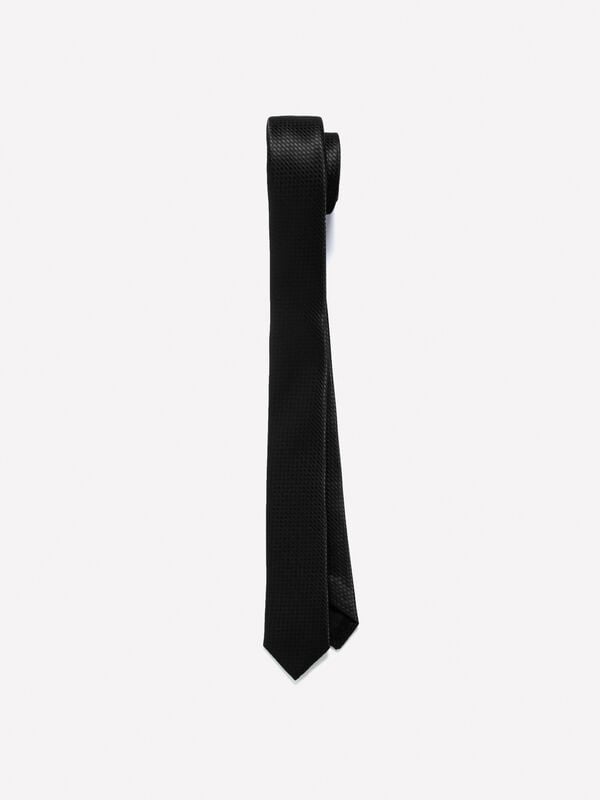 Black jacquard tie - men's ties | Sisley