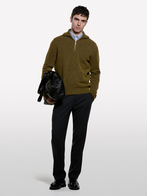 Half-zip sweater - men's high neck sweaters | Sisley