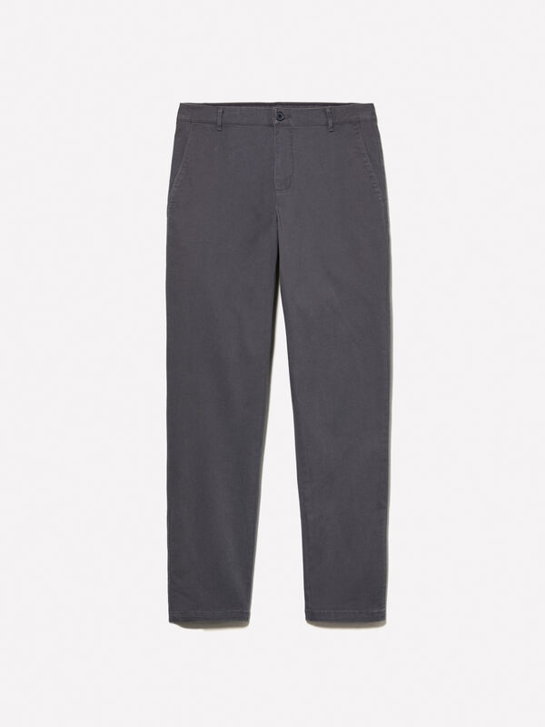 Dark gray vintage look trousers - men's slim fit trousers | Sisley