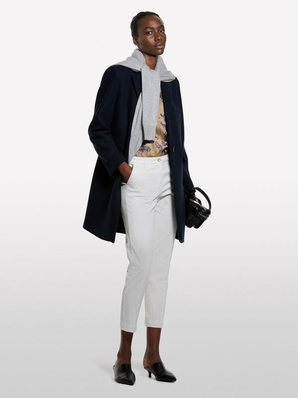 Dove gray cigarette chino trousers - women's chino trousers | Sisley