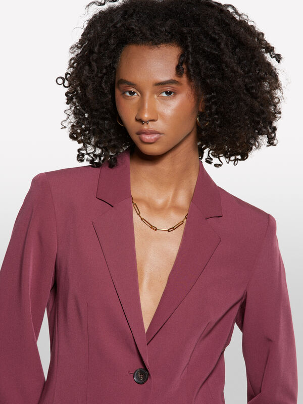 Burgundy slim fit blazer - women's blazers | Sisley